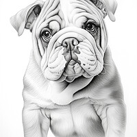 Buy canvas prints of Bulldog Pencil Drawing by K9 Art