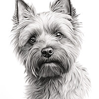 Buy canvas prints of Cairn Terrier Pencil Drawing by K9 Art