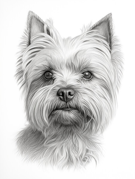 Cairn Terrier Pencil Drawing Picture Board by K9 Art