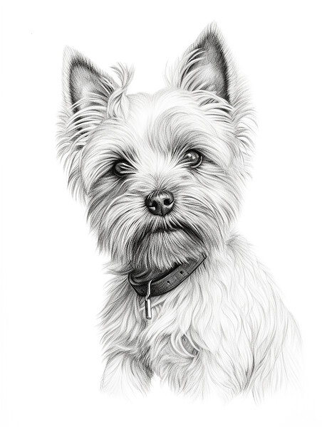 Cairn Terrier Pencil Drawing Picture Board by K9 Art