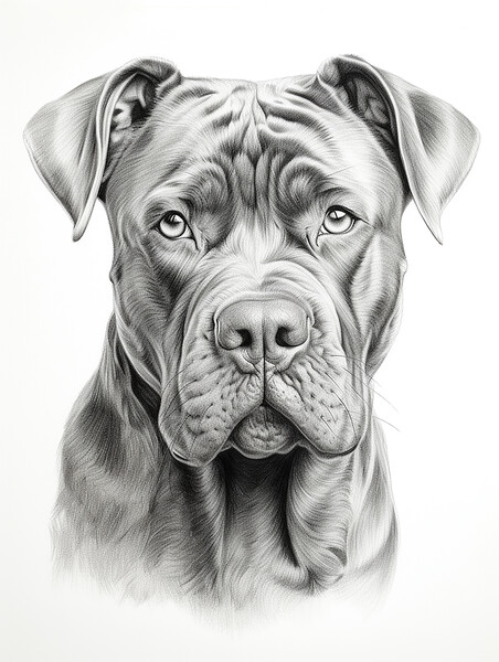 Cane Corso Pencil Drawing Picture Board by K9 Art