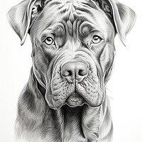 Buy canvas prints of Cane Corso Pencil Drawing by K9 Art