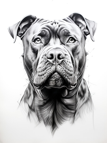 Cane Corso Pencil Drawing Picture Board by K9 Art