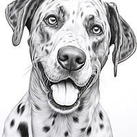 Buy canvas prints of Catahoula Leopard Dog Pencil Drawing by K9 Art