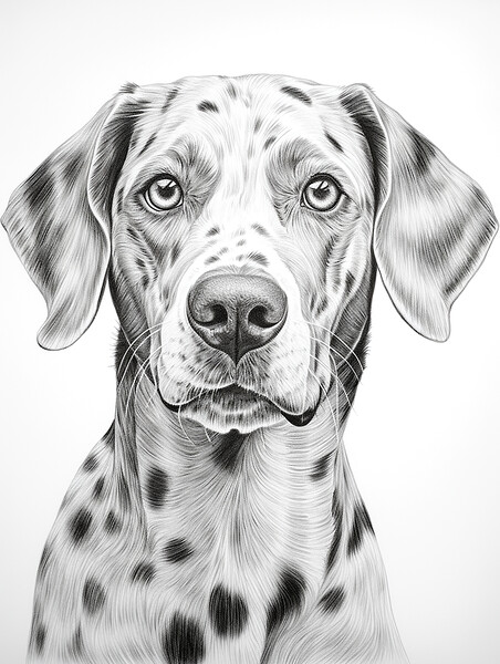 Catahoula Leopard Dog Pencil Drawing Picture Board by K9 Art