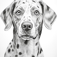 Buy canvas prints of Catahoula Leopard Dog Pencil Drawing by K9 Art