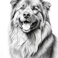 Buy canvas prints of Caucasian Shepherd Dog Pencil Drawing by K9 Art