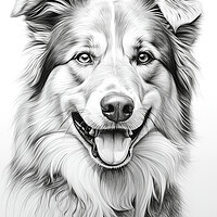 Buy canvas prints of Central Asian Shepherd Dog Pencil Drawing by K9 Art