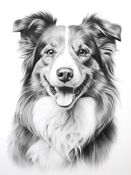Central Asian Shepherd Dog Pencil Drawing Picture Board by K9 Art