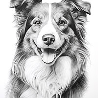 Buy canvas prints of Central Asian Shepherd Dog Pencil Drawing by K9 Art