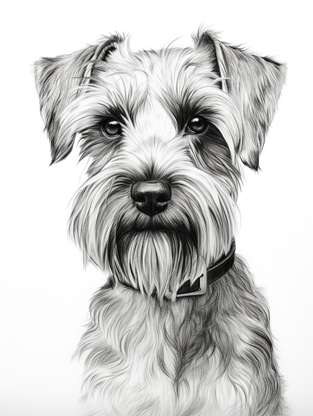 Cesky Terrier Pencil Drawing Picture Board by K9 Art