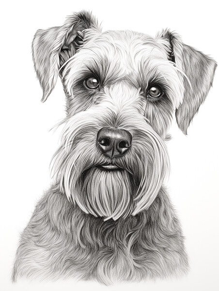 Cesky Terrier Pencil Drawing Picture Board by K9 Art