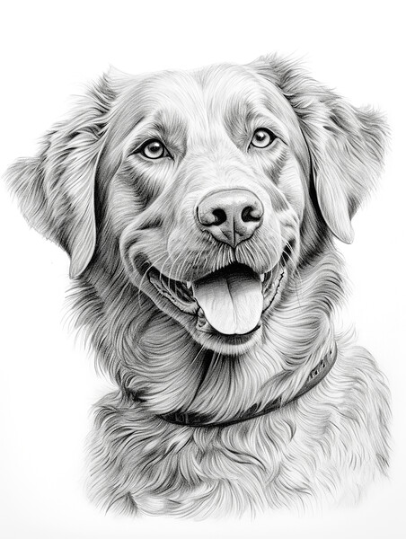 Chesapeake Bay Retriever Pencil Drawing Picture Board by K9 Art