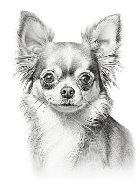 Chihuahua Pencil Drawing Picture Board by K9 Art
