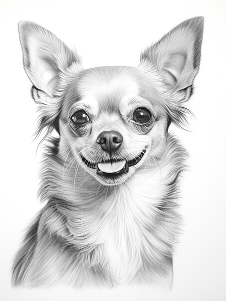 Chihuahua Pencil Drawing Picture Board by K9 Art