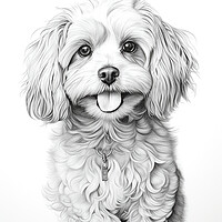 Buy canvas prints of Cavapoo Pencil Drawing by K9 Art