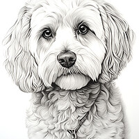 Buy canvas prints of Cockapoo Pencil Drawing by K9 Art