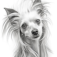 Buy canvas prints of Chinese Crested Pencil Drawing by K9 Art