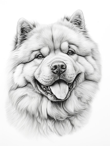 Chow Chow Pencil Drawing Picture Board by K9 Art