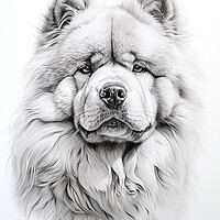 Buy canvas prints of Chow Chow Pencil Drawing by K9 Art