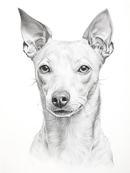 Cirneco dell’Etna Pencil Drawing Picture Board by K9 Art