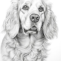 Buy canvas prints of Clumber Spaniel Pencil Drawing by K9 Art