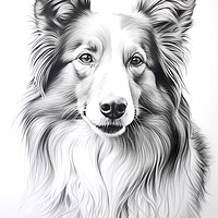 Buy canvas prints of Collie Pencil Drawing by K9 Art