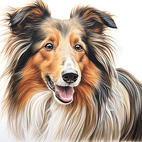 Buy canvas prints of Collie Pencil Drawing by K9 Art