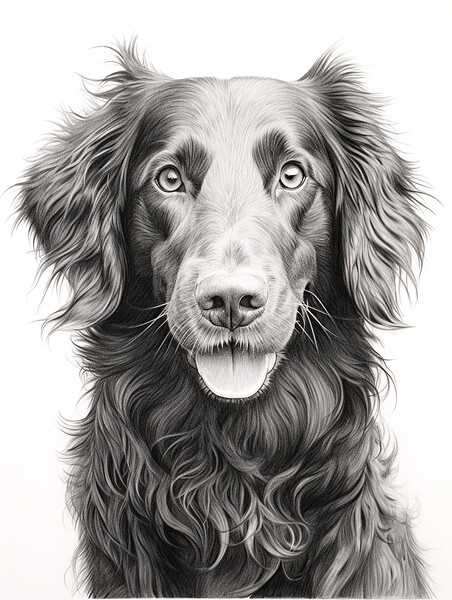 Curly Coated Retriever Pencil Drawing Picture Board by K9 Art