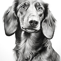Buy canvas prints of Dachshund Pencil Drawing by K9 Art