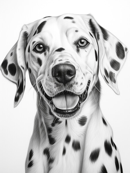 Dalmatian Pencil Drawing Picture Board by K9 Art