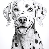 Buy canvas prints of Dalmatian Pencil Drawing by K9 Art