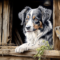 Buy canvas prints of Danish Swedish Farmdog Pencil Drawing by K9 Art