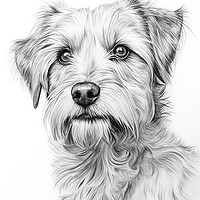 Buy canvas prints of Deutscher Wachtelhund Pencil Drawing by K9 Art