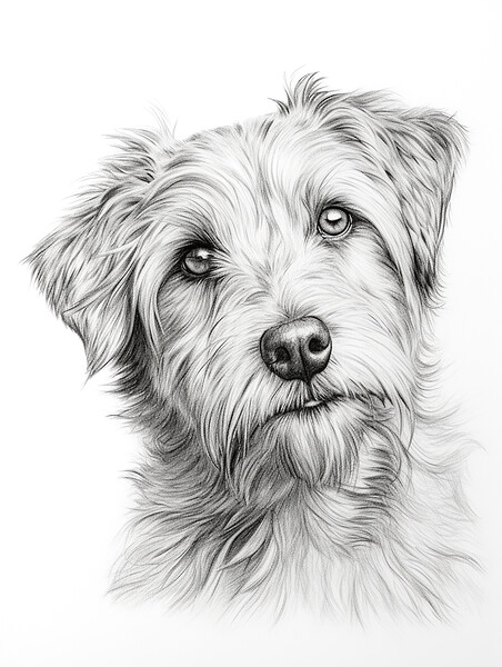 Deutscher Wachtelhund Pencil Drawing Picture Board by K9 Art