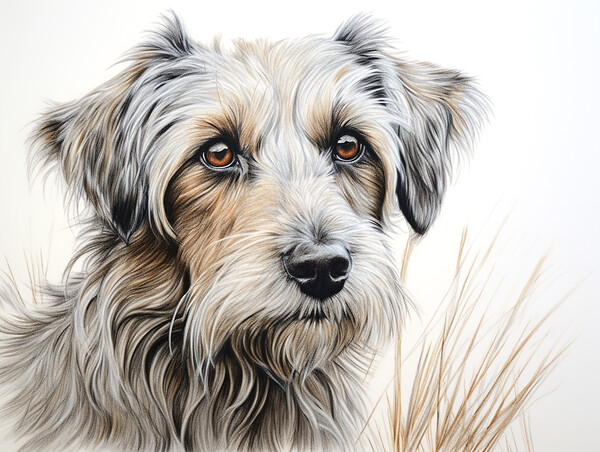 Deutscher Wachtelhund Pencil Drawing Picture Board by K9 Art