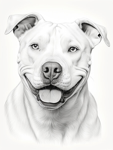 Dogo Argentino Pencil Drawing Picture Board by K9 Art