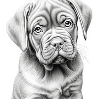 Buy canvas prints of Dogue de Bordeaux Pencil Drawing by K9 Art