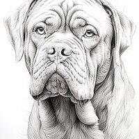 Buy canvas prints of Dogue de Bordeaux Pencil Drawing by K9 Art