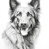 Buy canvas prints of Dutch Shepherd Pencil Drawing by K9 Art