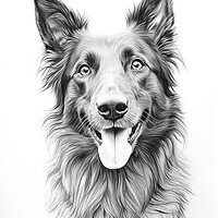 Buy canvas prints of Dutch Shepherd Pencil Drawing by K9 Art