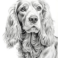 Buy canvas prints of English Cocker Spaniel Pencil Drawing by K9 Art