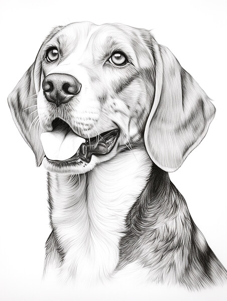 English Foxhound Pencil Drawing Picture Board by K9 Art
