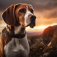 Buy canvas prints of English Foxhound by K9 Art