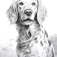Buy canvas prints of English Setter Pencil Drawing by K9 Art