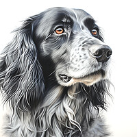 Buy canvas prints of English Setter Pencil Drawing by K9 Art