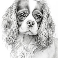 Buy canvas prints of English Toy Spaniel Pencil Drawing by K9 Art