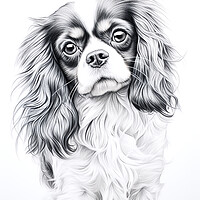 Buy canvas prints of English Toy Spaniel Pencil Drawing by K9 Art