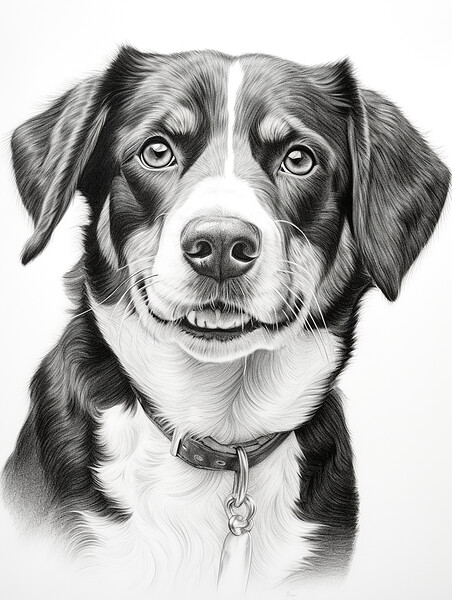 Entlebucher Mountain Dog Pencil Drawing Picture Board by K9 Art