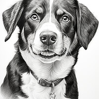 Buy canvas prints of Entlebucher Mountain Dog Pencil Drawing by K9 Art